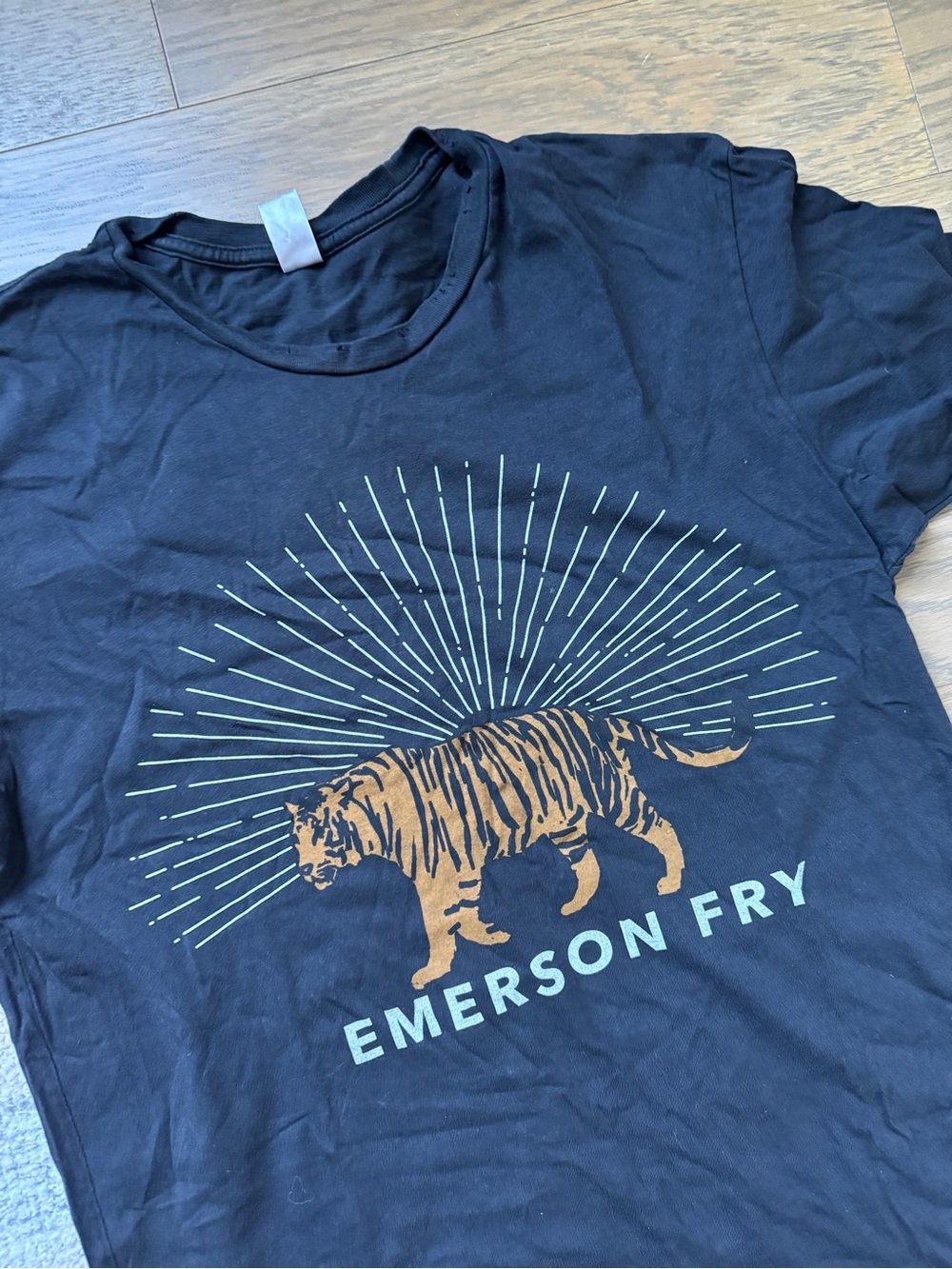Emerson Fry Black Tee with Gold Tiger Graphic - Picture 2 of 2